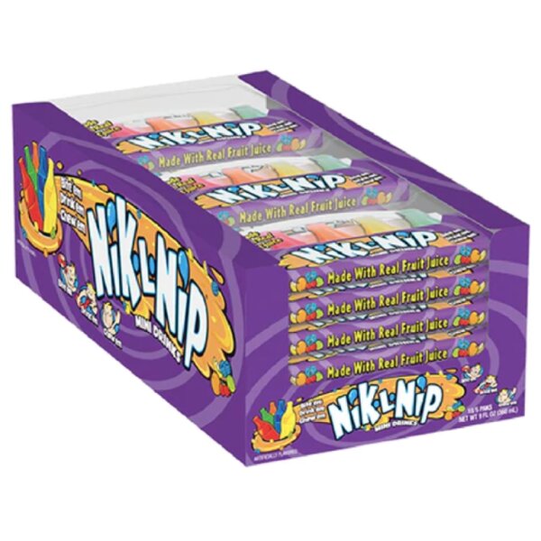 Nikl-Nip Mini Drinks  Wax Candy  Orginal 4 Pack